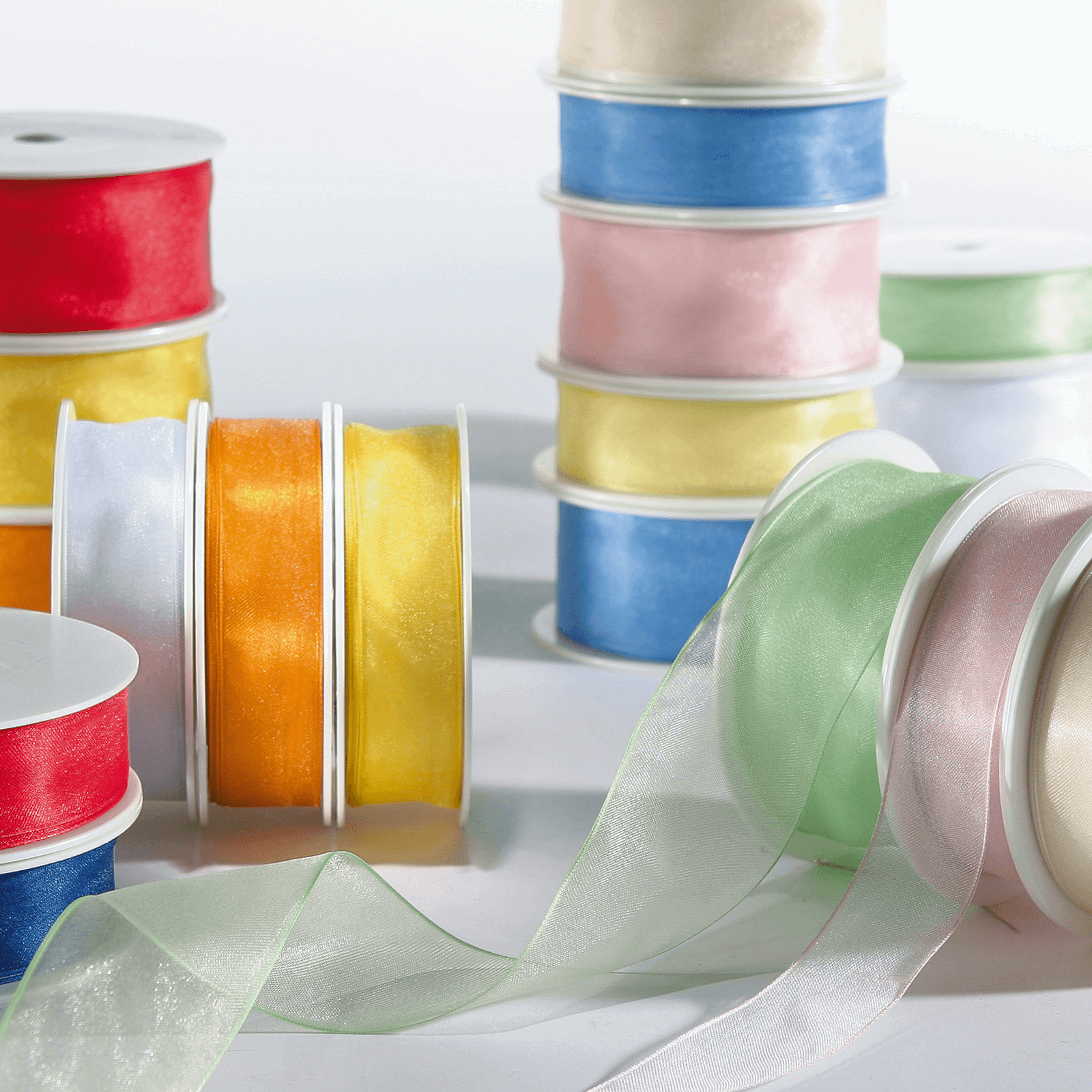 Chiffonband 25 mm, 25 m, dunkelblau - 3 Chiffonband 25 mm, 25 m, dunkelblau - 3