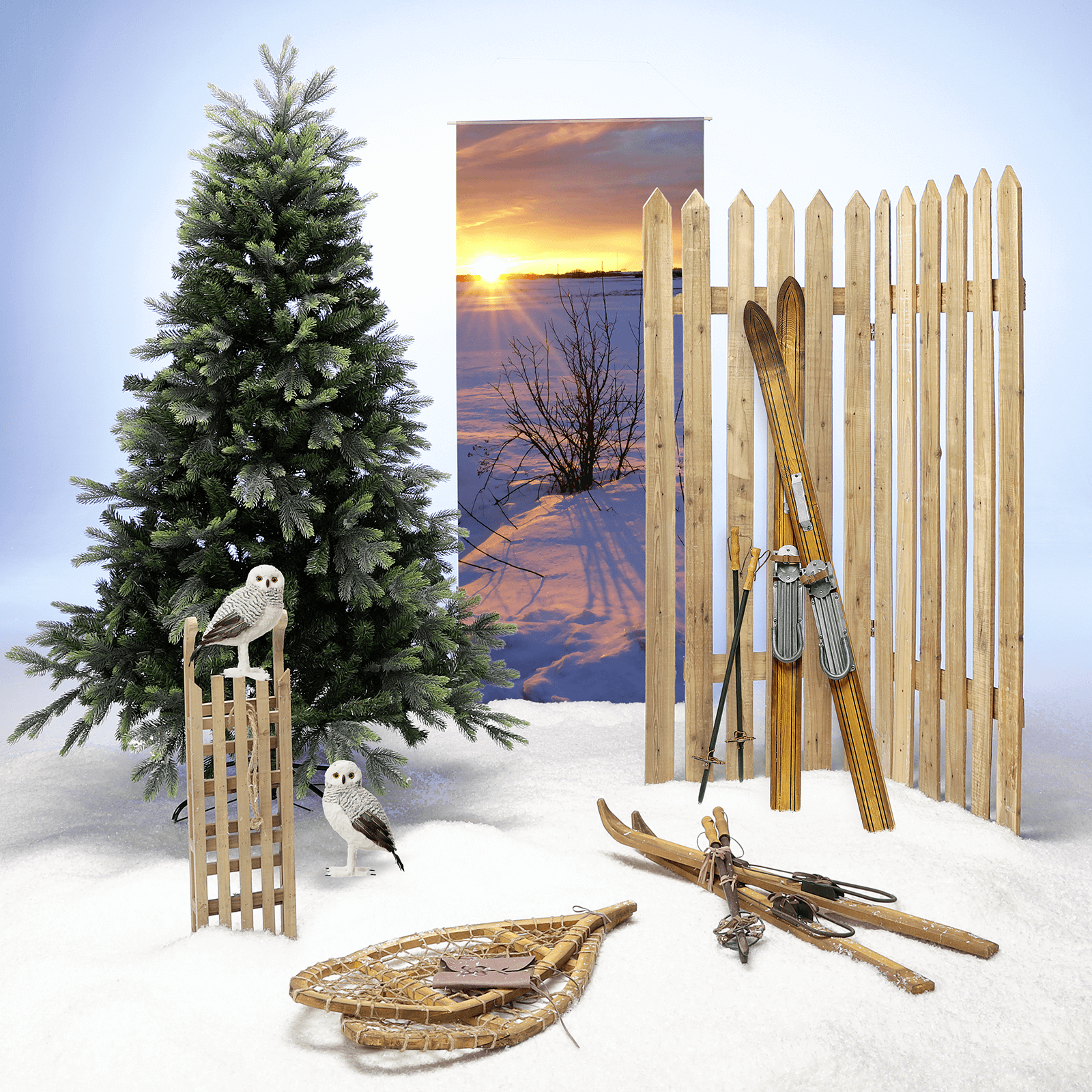 Esquiador decorativo de madera, longitud 140 cm - 1 Esquiador decorativo de madera, longitud 140 cm - 1