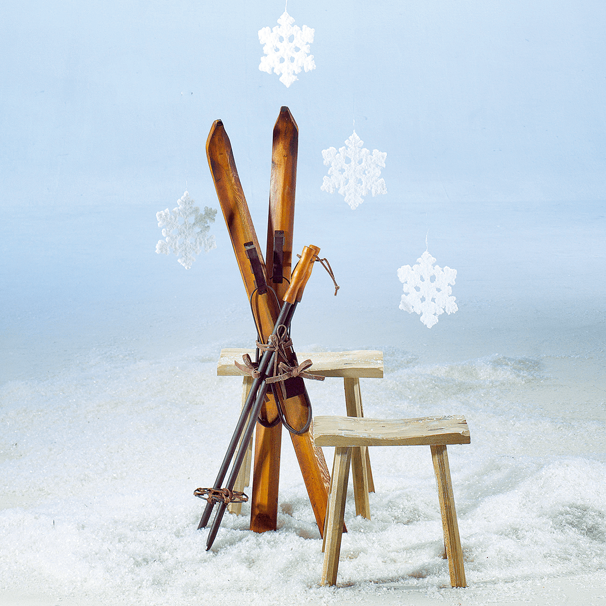 Esquiador decorativo de madera, longitud 140 cm - 6 Esquiador decorativo de madera, longitud 140 cm - 6