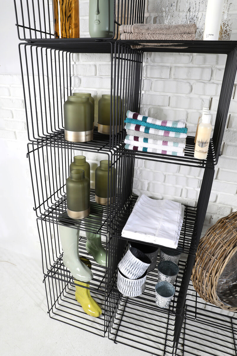 Cubo de celosía 40 x 40 cm negro - 3 Cubo de celosía 40 x 40 cm negro - 3