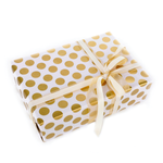 Papier cadeau blanc durable à pois dorés - rouleau de papier cadeau 50 m de - 3