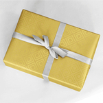 Papel de regalo dorado sostenible con motivos geométricos brillantes - Bobina de papel de regalo de 50 m - 1