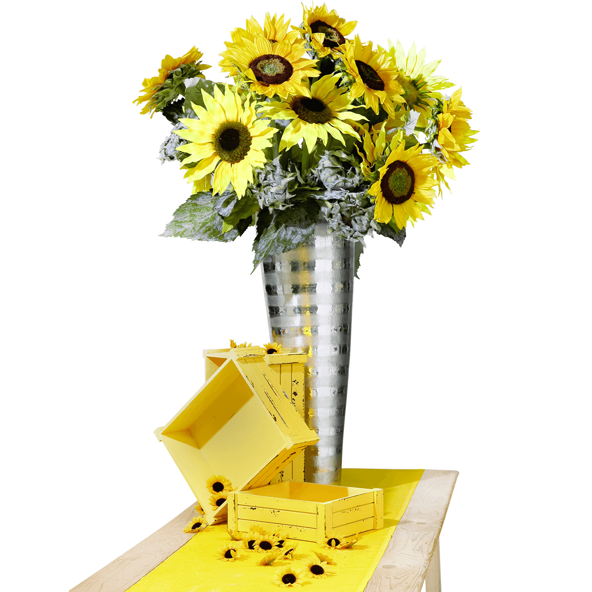 Conjunto de cajas de madera, amarillo - 2 Conjunto de cajas de madera, amarillo - 2