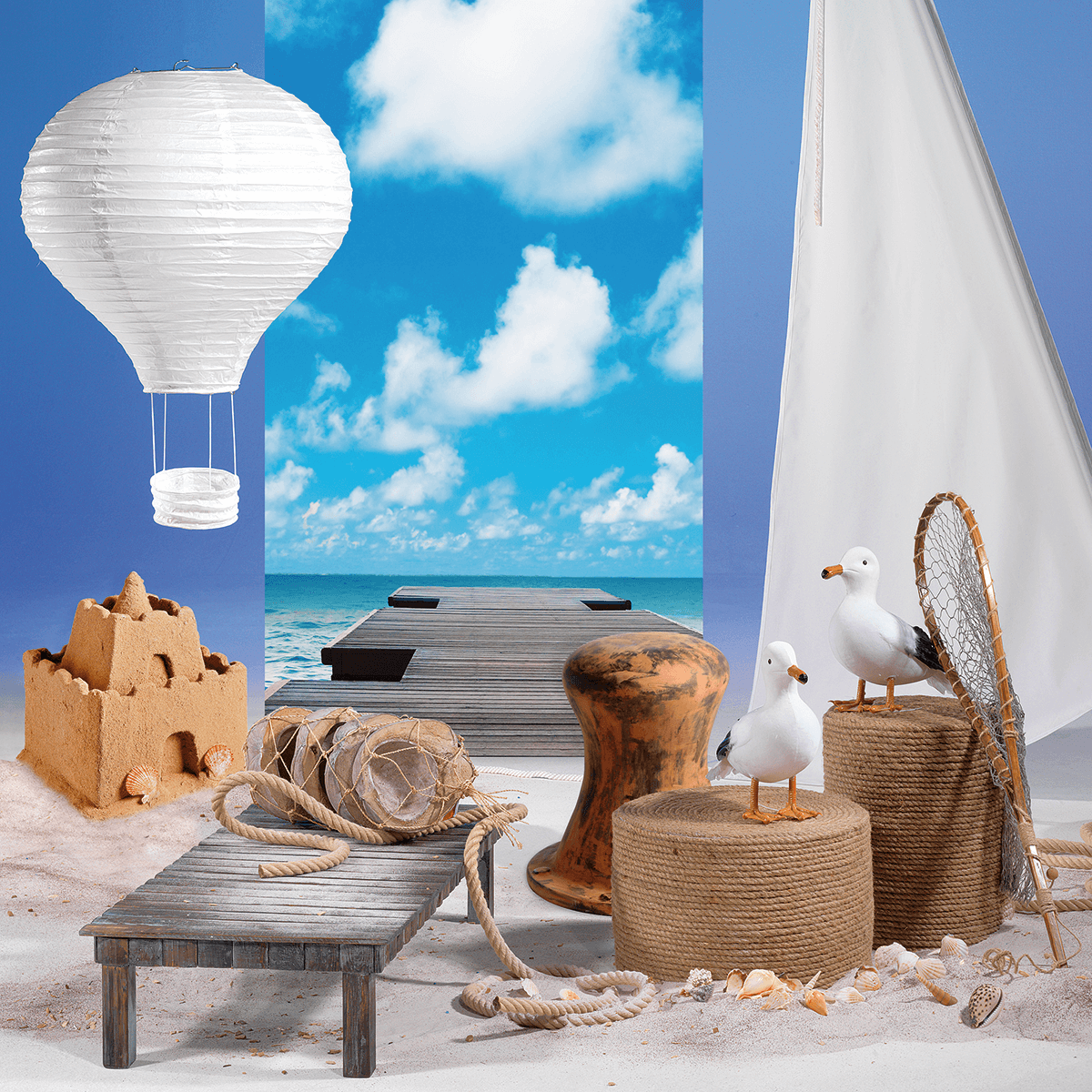 Gaviota decorativa de pie, altura: 28 cm - 6 Gaviota decorativa de pie, altura: 28 cm - 6