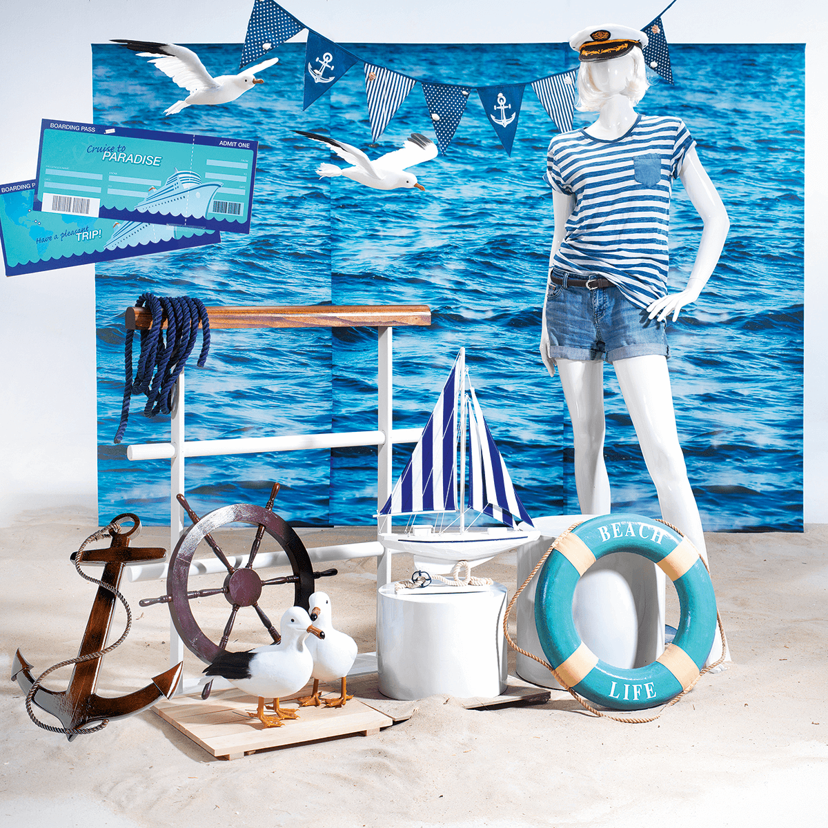 Gaviota decorativa de pie, altura: 28 cm - 10 Gaviota decorativa de pie, altura: 28 cm - 10