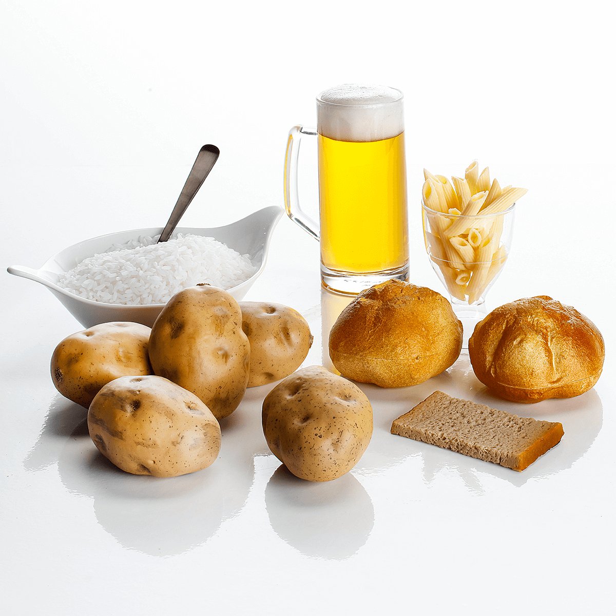 Brötchen Lebensmittel-Attrappe, 10cmØ - 4 Brötchen Lebensmittel-Attrappe, 10cmØ - 4