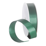 Taffeta ribbon with selvedge 25 mm, 50 m, dark green - 0