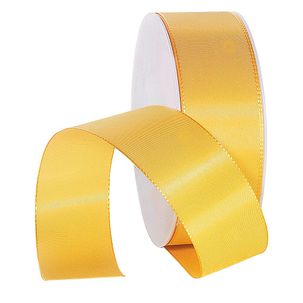 Taffeta ribbon with selvedge 40 mm, 50 m, yellow