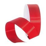 Taffeta ribbon with selvedge 40 mm, 50 m, red - 0