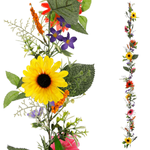 Guirlande de gerberas artificiels, long. 180 cm - 0