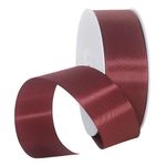 Taffeta ribbon with selvedge 40 mm, 50 m, bordeaux - 0