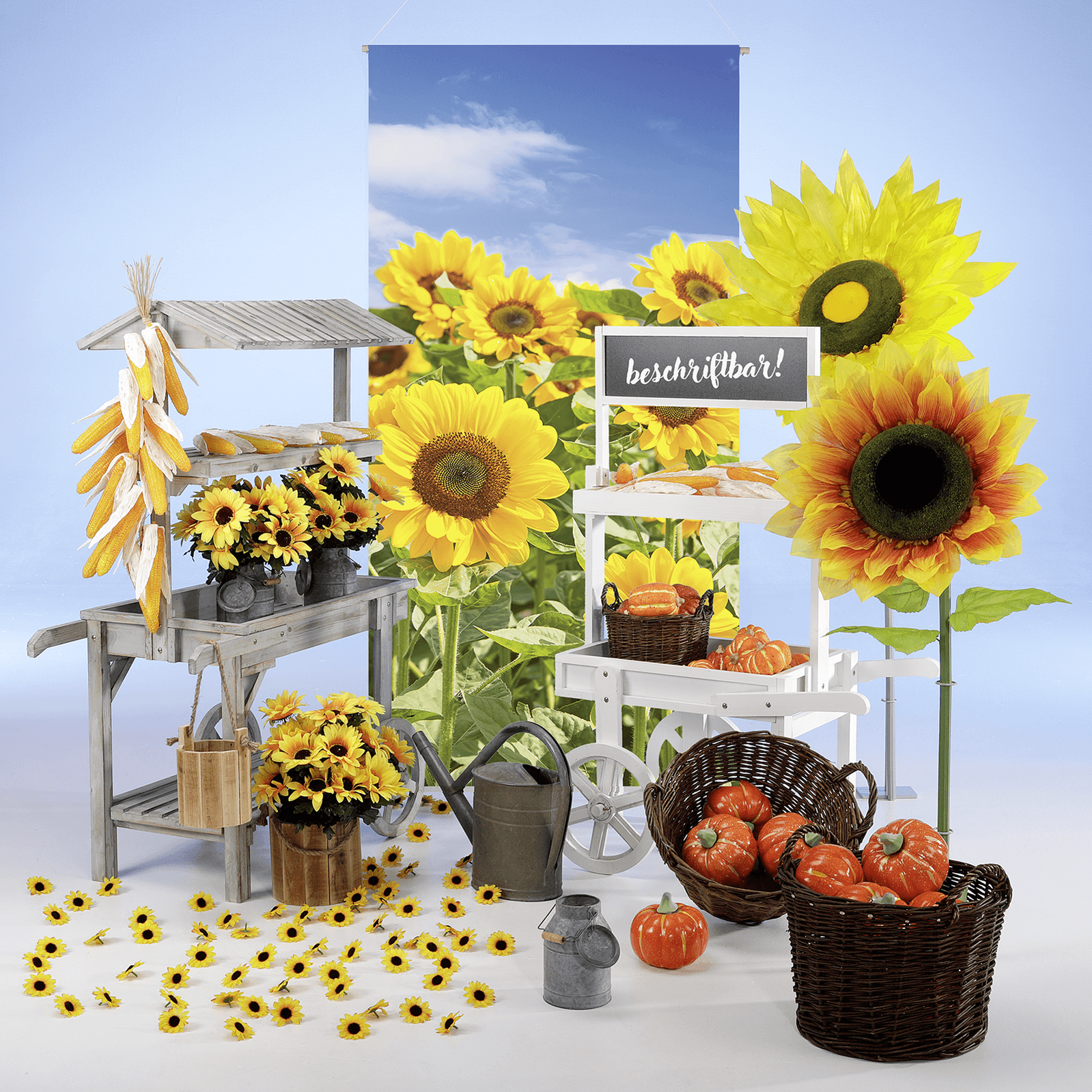 Dekoblüten Sonnenblumen, Pack à 24 Stück - 1 Dekoblüten Sonnenblumen, Pack à 24 Stück - 1