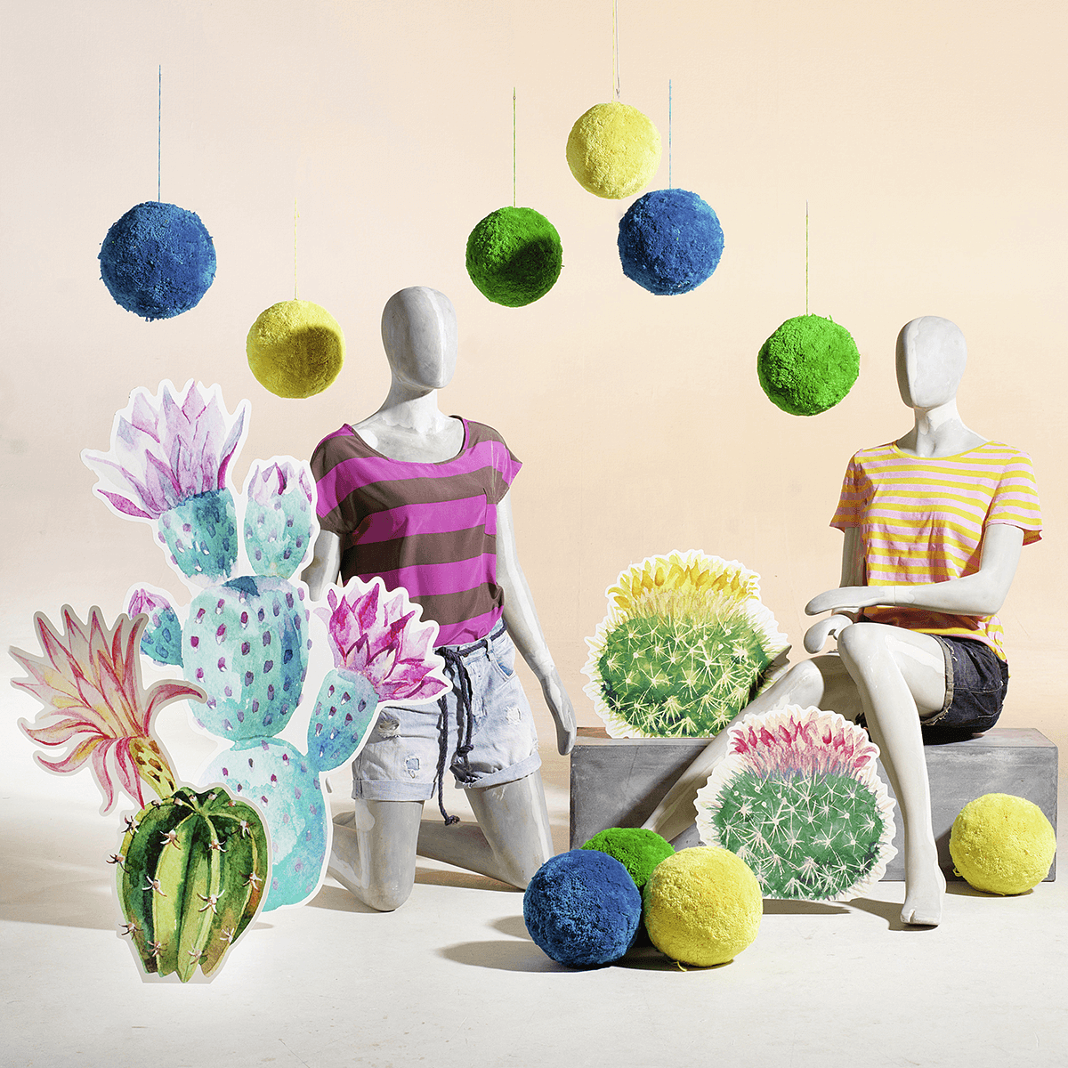 Expositor para colgar "Echinocactus" fucsia - 8 Expositor para colgar "Echinocactus" fucsia - 8