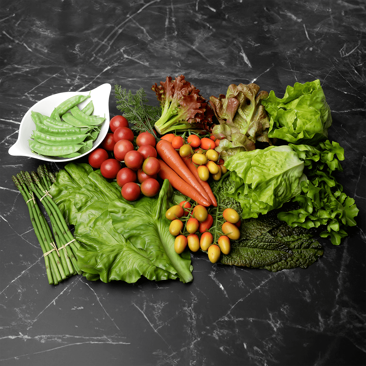 Salatblätter grün Lebensmittel-Attrappe, Pack à 5 Stück - 2 Salatblätter grün Lebensmittel-Attrappe, Pack à 5 Stück - 2