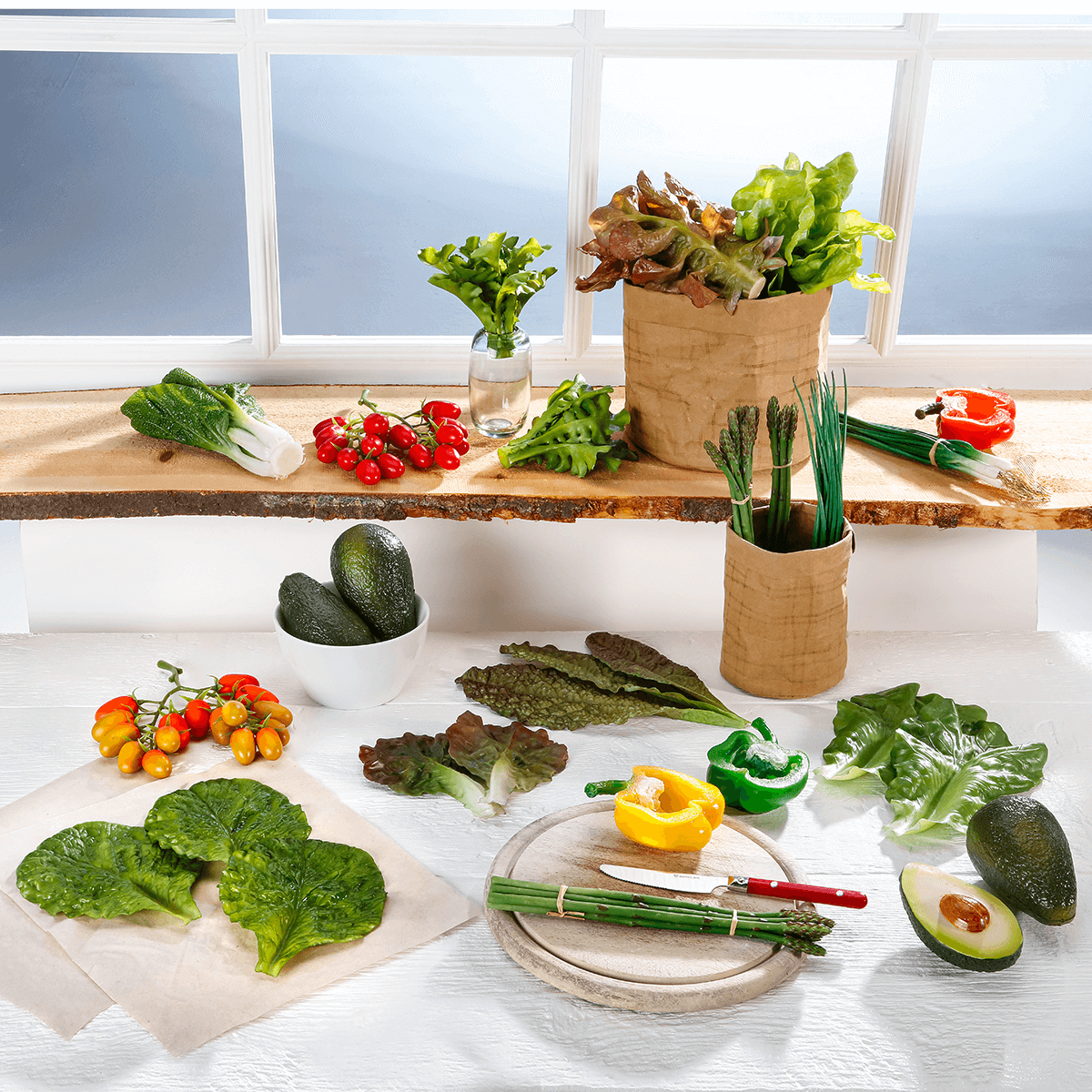 Imitación de hojas de ensalada comida, 5 piezas - 3 Imitación de hojas de ensalada comida, 5 piezas - 3