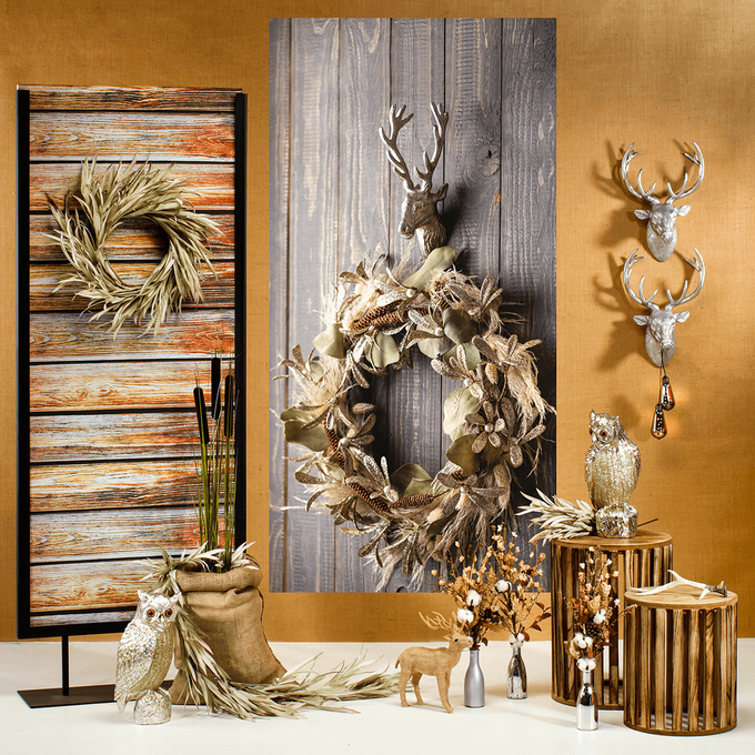 Décoration en bois placage peuplier tête de cerf