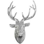 Déco murale tête de cerf larg. 45 cm argent - 1