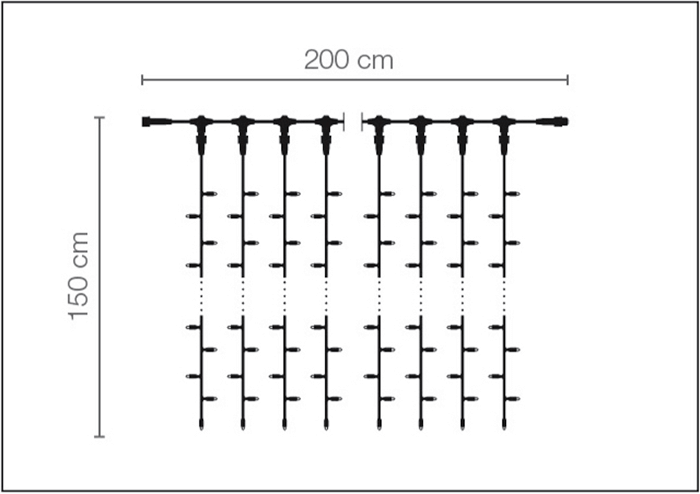 Sistema de cortina de luz LED profesional IP67 150 cm negro - 5 Sistema de cortina de luz LED profesional IP67 150 cm negro - 5