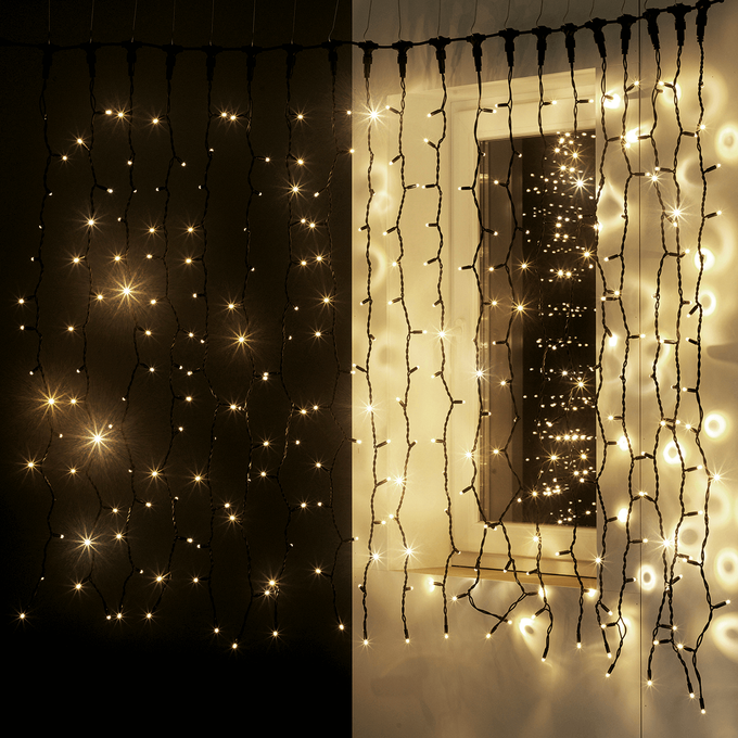LED professional light curtain system IP67 150 cm black | DecoWoerner