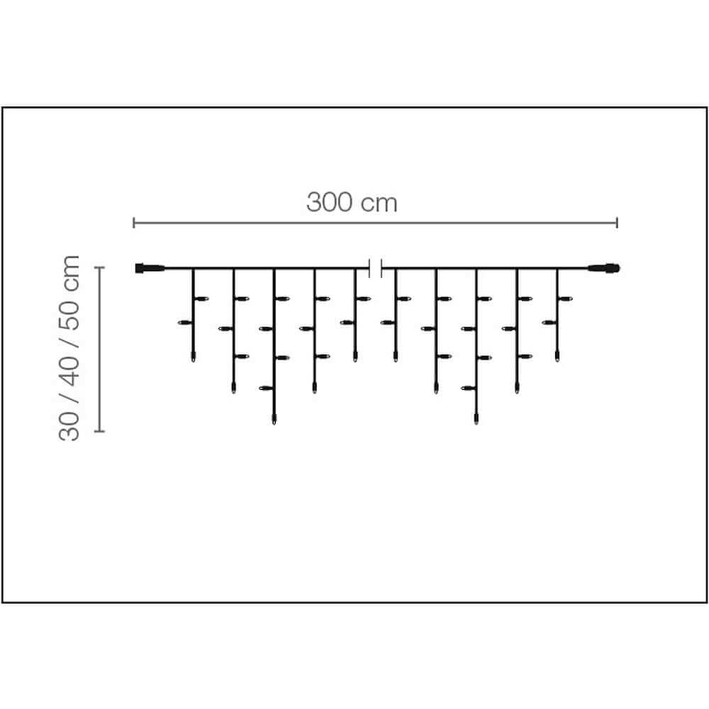 Luz Icicle Light LED para uso profesional Sistema IP44, 114 LED, 300 x 50 cm, sin cable - 2