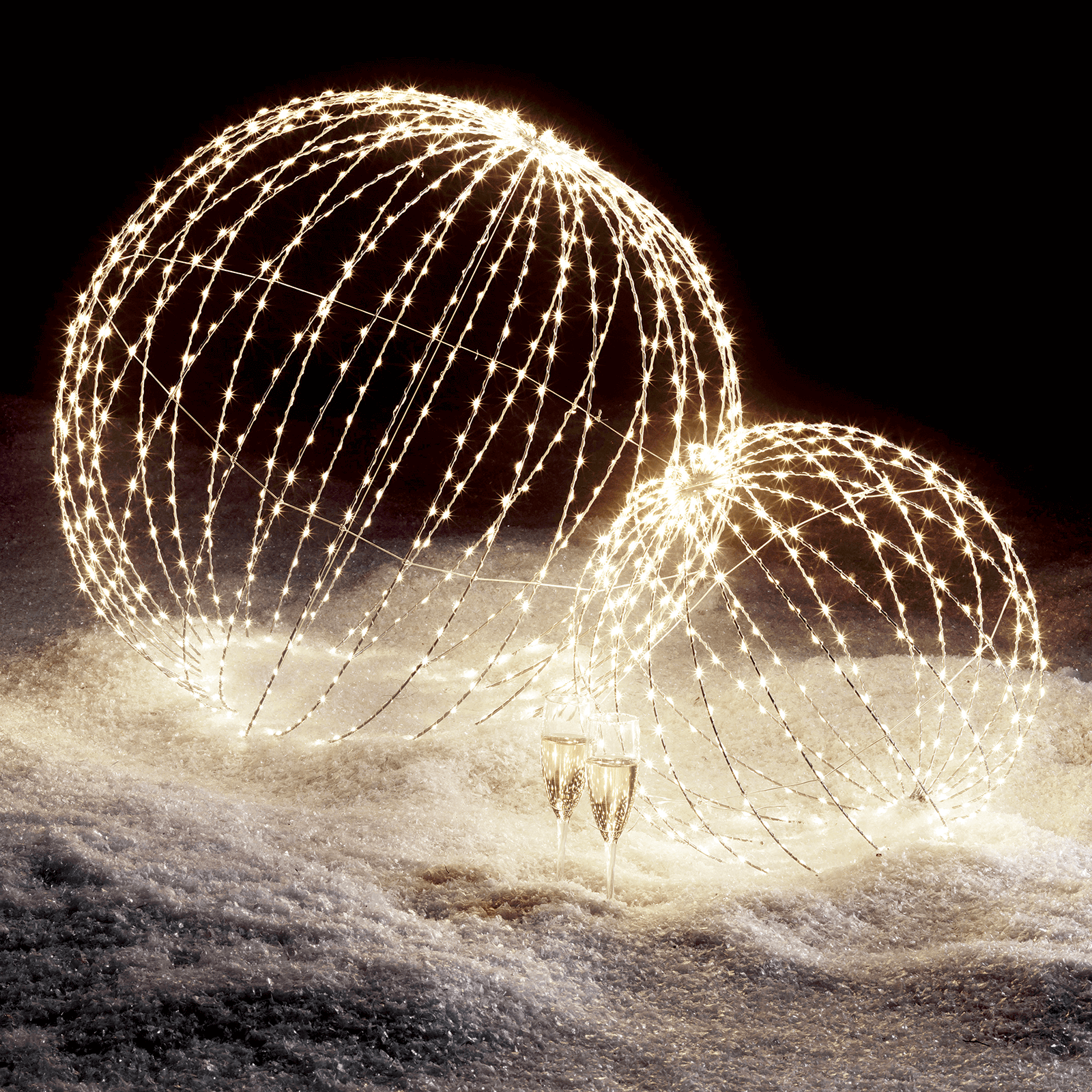 Boule lumineuse à LED pour l'ext., LED chaude - blanc, Ø 80 cm - 4