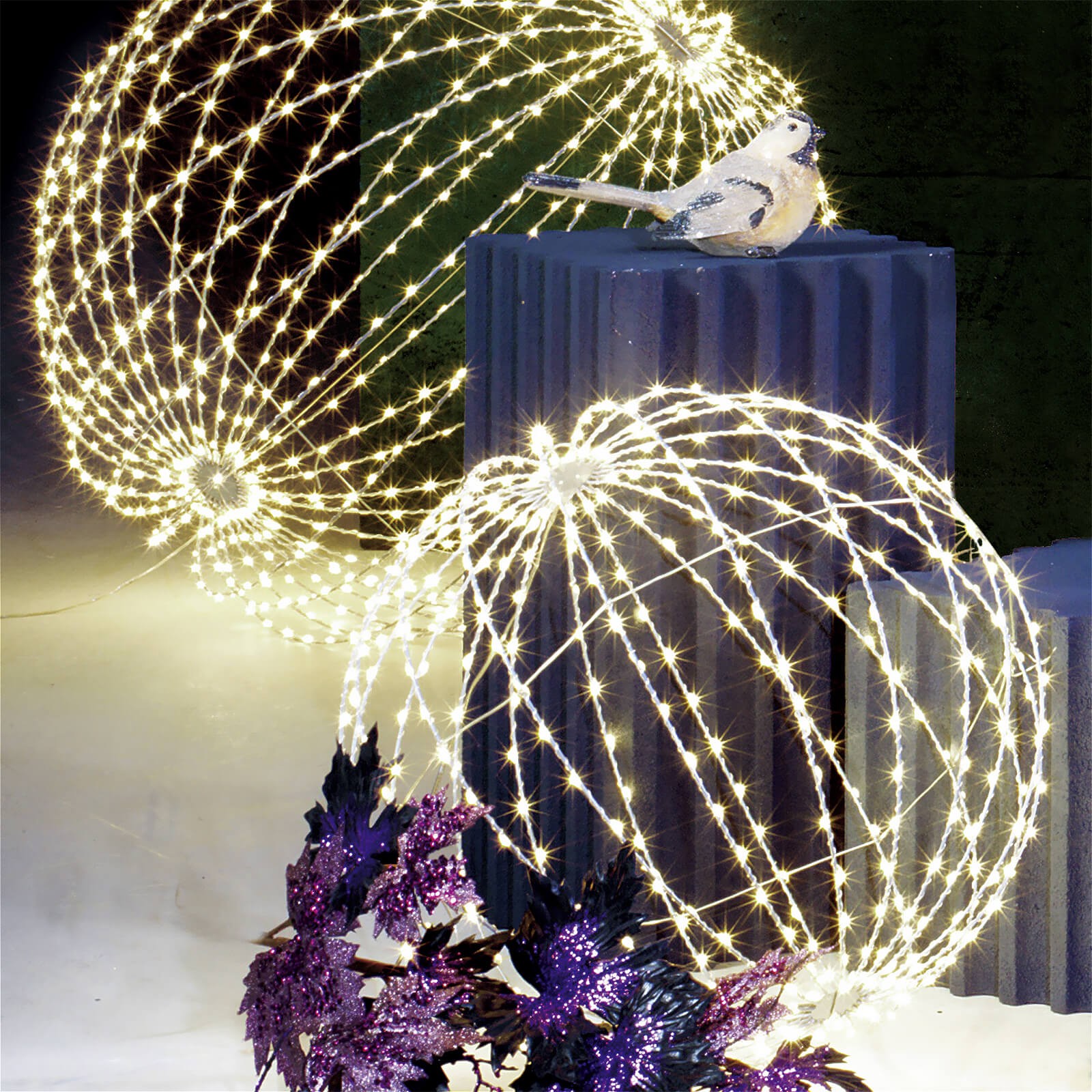 Boule lumineuse à LED pour l'ext., LED chaude - blanc, Ø 80 cm - 3