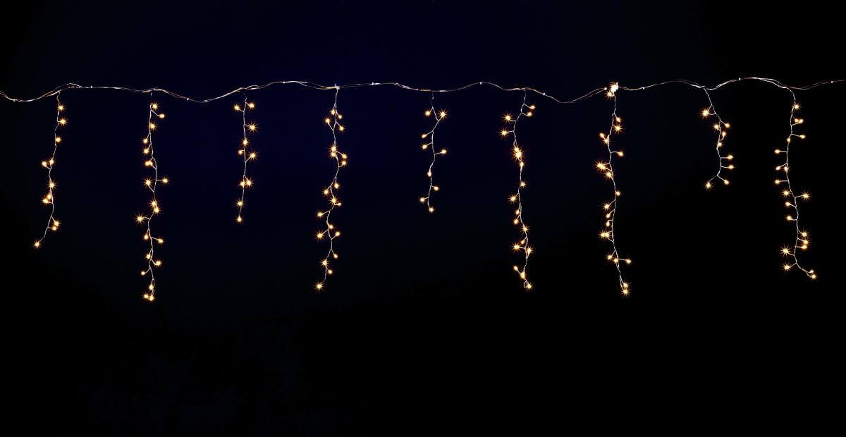 LED wire icicle light "Fireworks", light curtain width 385 cm - 6