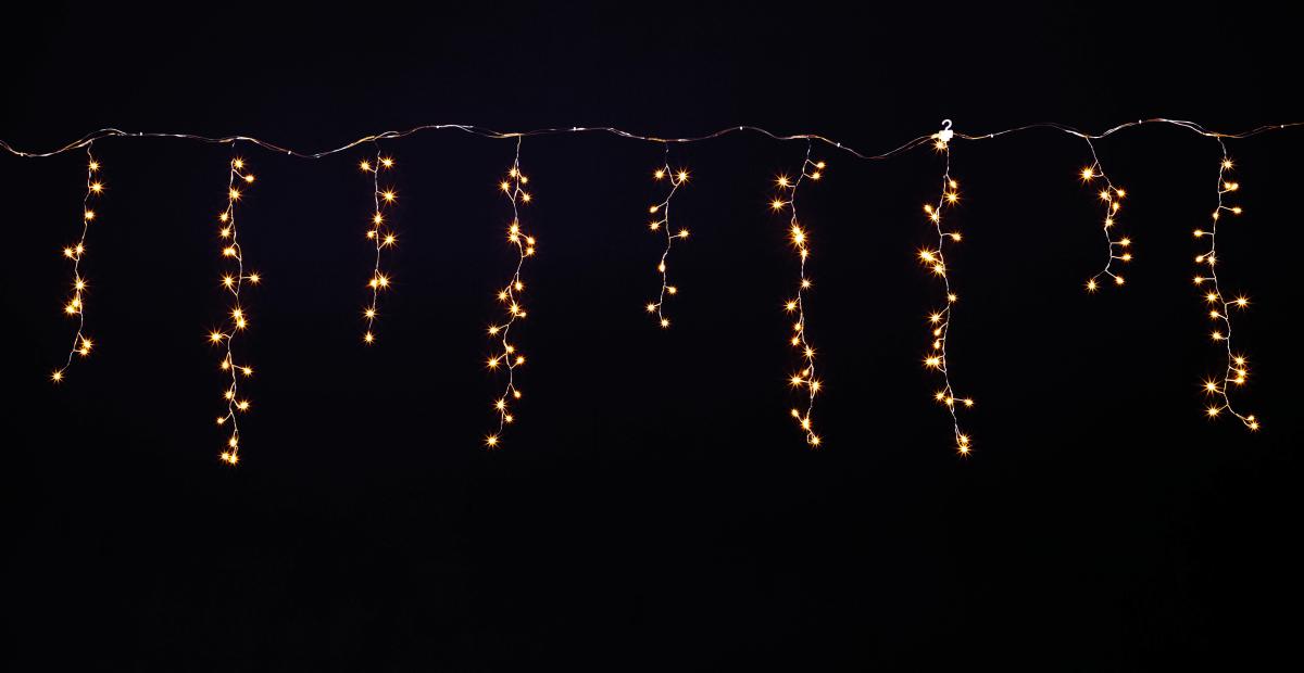 LED wire icicle light "Fireworks", light curtain width 385 cm - 7