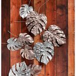 Monstera-Kunstblätter silber 70 cm 3 Stück - 1