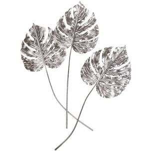 Artificial Monstera leaves silver 70 cm 3 pcs