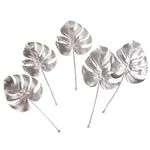 Hojas de Monstera artificiales plata 37 cm 5 piezas - 0