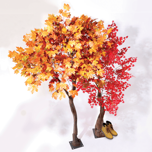 Érable Artificiel Japonais 120 Cm - Pot Inclus, Feuilles Rouges D'automne, Pour Décoration Intérieur/extérieur - 12