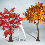 Künstlicher Ahorn Herbstbaum orange-gelb, 270 cm - 3