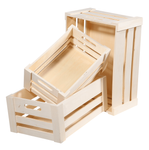 Wooden boxes set, 3 parts natural - 0