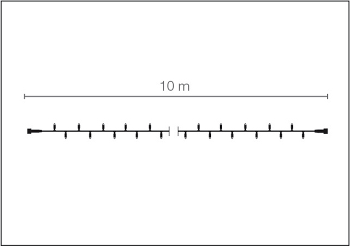 LED coupling light chain for outdoor IP67, 10 m without supply line, white - 3