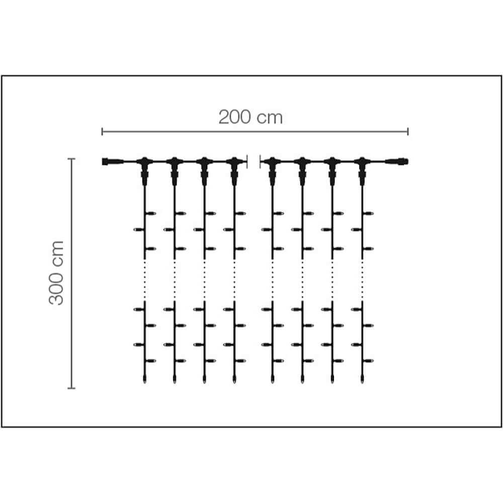 Sistema profesional de cortina de luz LED IP67, 300 cm sin cable de alimentación, negro - 3 Sistema profesional de cortina de luz LED IP67, 300 cm sin cable de alimentación, negro - 3