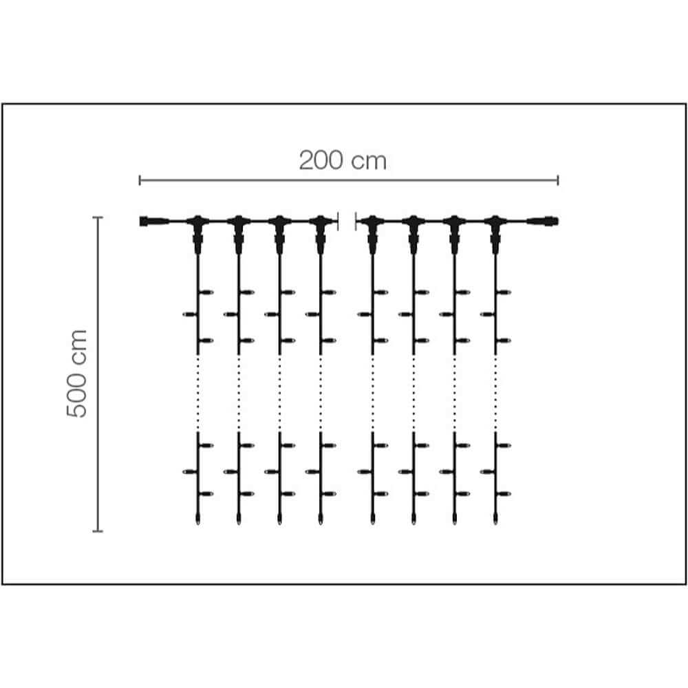 Sistema de cortina de luz LED profesional IP67, 500 cm sin cable de alimentación, negro - 3 Sistema de cortina de luz LED profesional IP67, 500 cm sin cable de alimentación, negro - 3