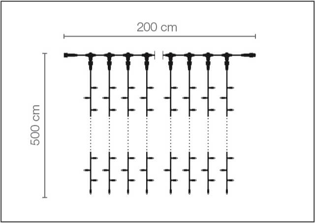 LED Profi Lichtvorhang System IP67, 500 cm ohne Zuleitung, weiß - 3 LED Profi Lichtvorhang System IP67, 500 cm ohne Zuleitung, weiß - 3