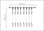 Sistema profesional de cortina de luz LED IP67, 900 cm sin cable de alimentación, negro - 3