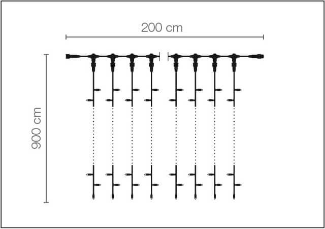 LED Profi Lichtvorhang System IP67, 900 cm ohne Zuleitung, weiß - 3 LED Profi Lichtvorhang System IP67, 900 cm ohne Zuleitung, weiß - 3