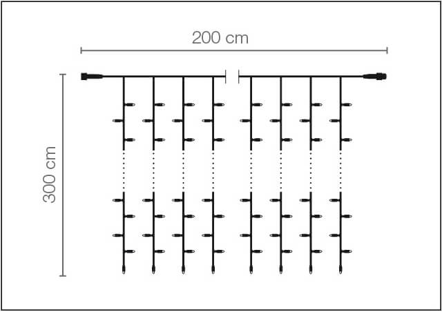 LED professional light curtain system IP20, 600 LED, 300 x 200 cm, without cable - 5
