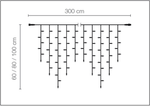 LED professional icicle light system IP20, 228 LED, 300 x 100 cm, without cable - 2