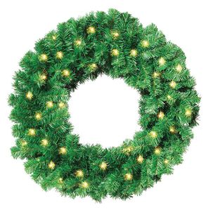 Fir wreath Basic LED, Ø 80 cm, semi three-dimensional