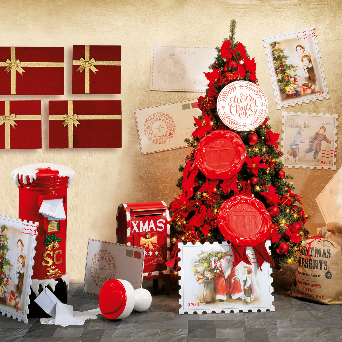 Deko Briefkasten Weihnachtsmann, 100 cm hoch - 4 Deko Briefkasten Weihnachtsmann, 100 cm hoch - 4