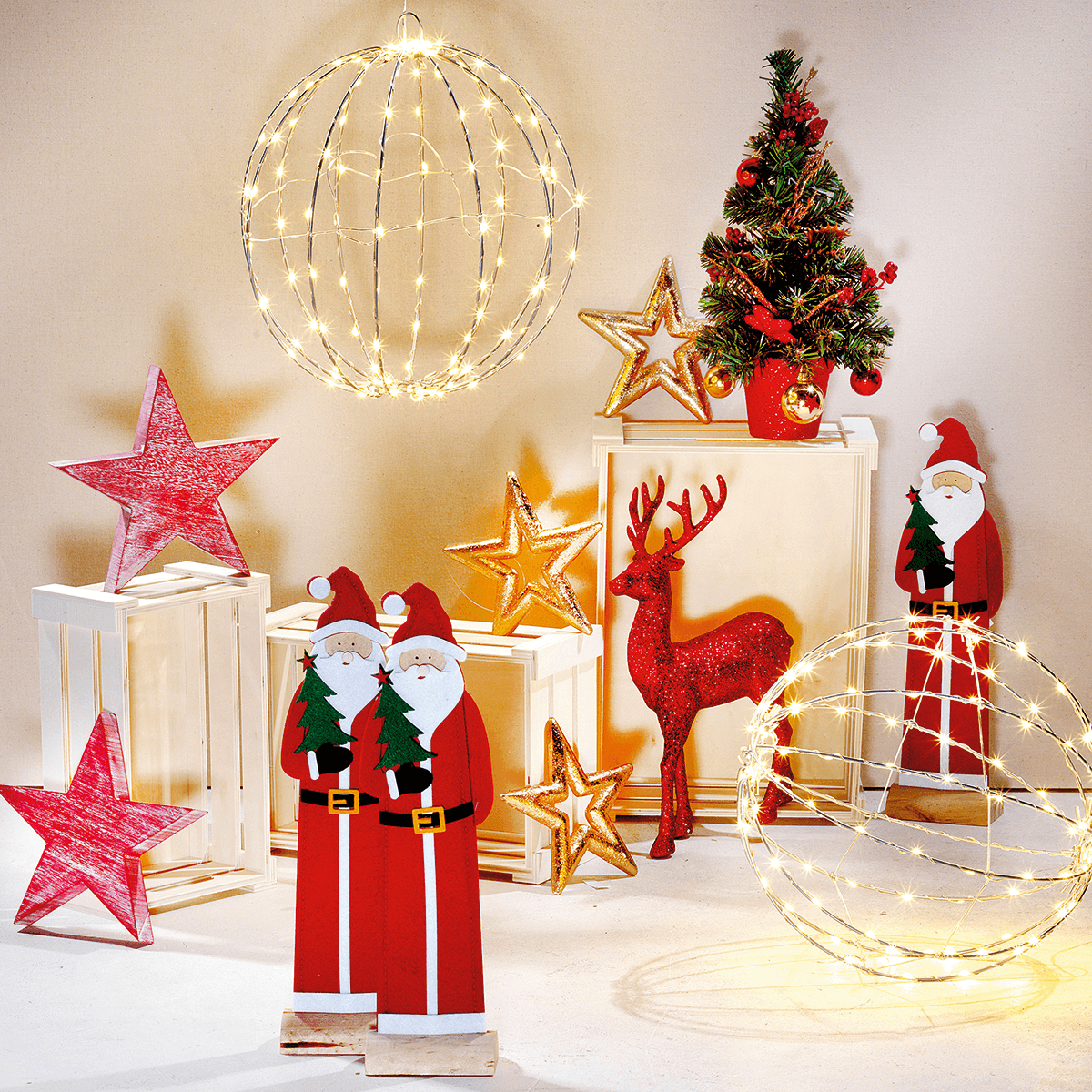 Dekohirsch rot, 31 cm hoch - 5 Dekohirsch rot, 31 cm hoch - 5