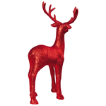 Cerf déco rouge, haut. 31 cm - 2