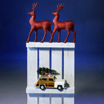 Decorative deer red, height 31 cm - 6