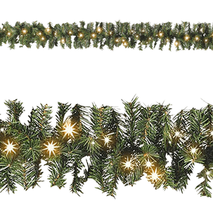 Guirlande de sapin standard, LED, 270 cm, Ø 17 cm