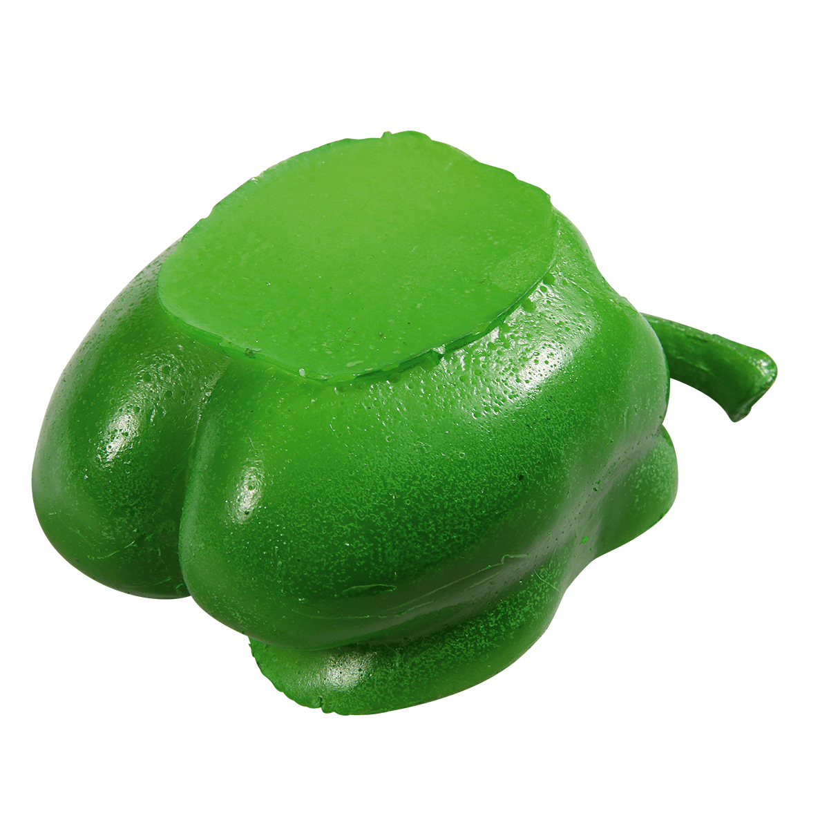 Imitación de medio pimentón, verde 6,5 cm  - 3 Imitación de medio pimentón, verde 6,5 cm  - 3