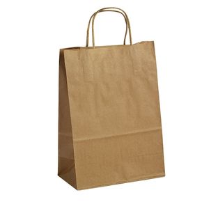 Paper carrying bag, brown, size 1: 36 x 22 + 10 cm